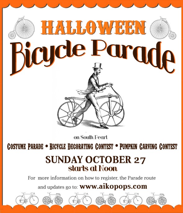 halloween bicycle parade on s pearl st